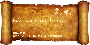 Kókay Annamária névjegykártya
