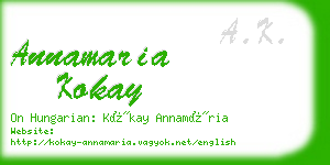 annamaria kokay business card